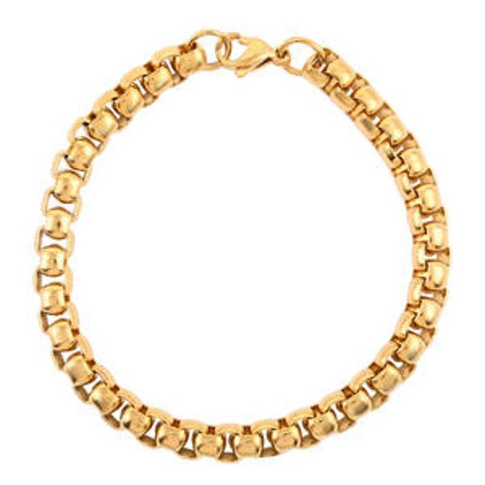 Box Chain Bracelet in ION Plated YG Stainless Steel  (8.00 In)
